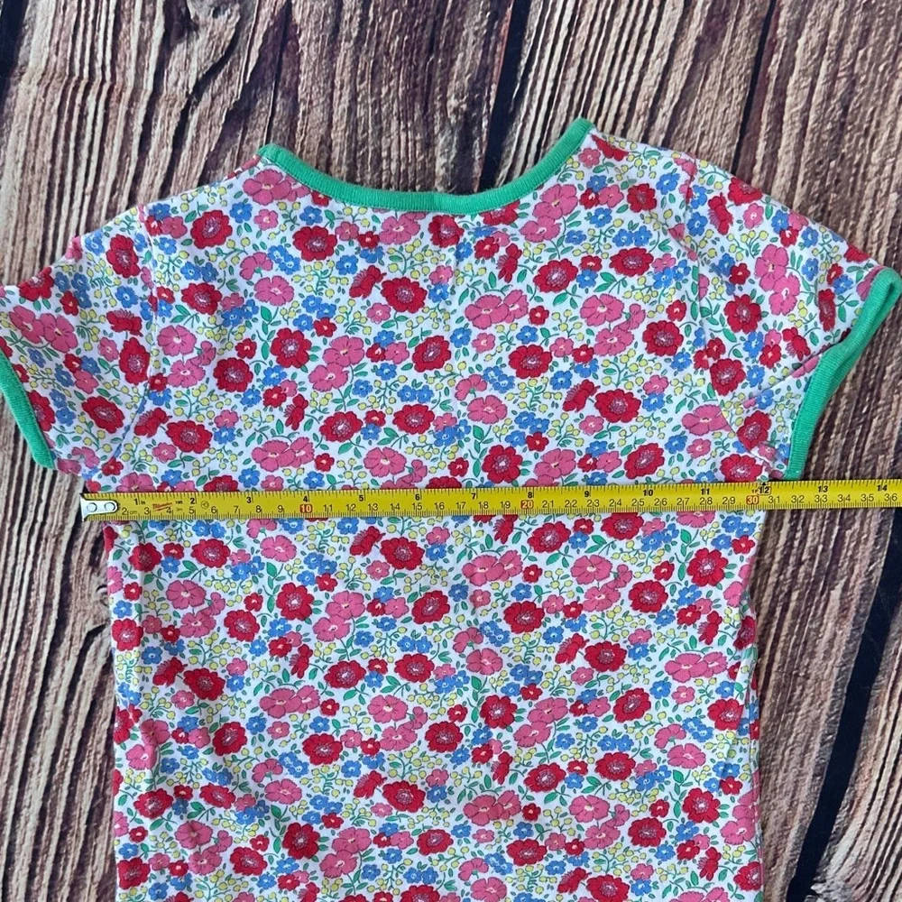 Boden Kids Floral T-Shirt with Green Accents